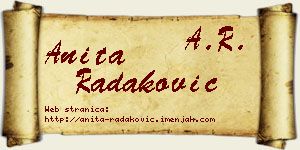 Anita Radaković vizit kartica